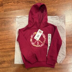 Levi's Kids Floral Burgundy Hoodie